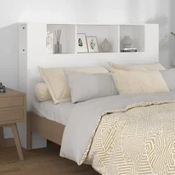 Vidaxl Armoire de tête de lit Blanc 140x18,5x104,5 cm 811925