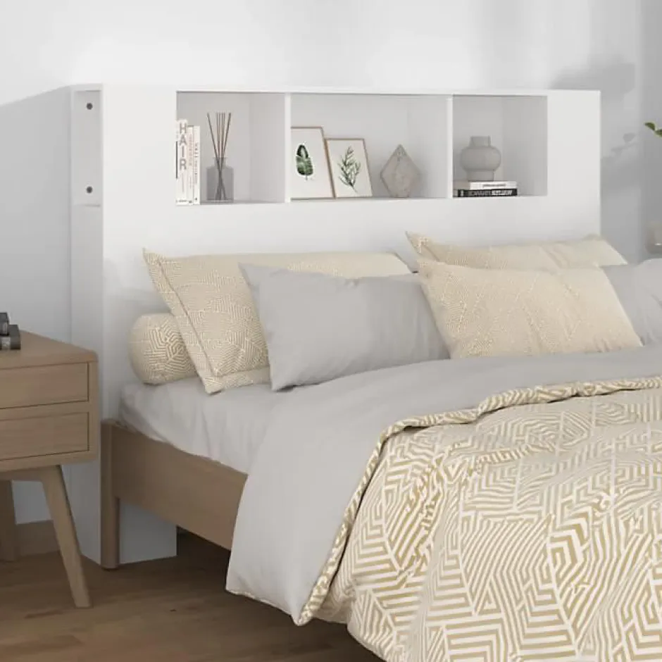 Vidaxl Armoire de tête de lit Blanc 140x18,5x104,5 cm 811925