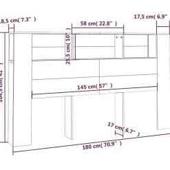 Vidaxl Armoire de tête de lit Blanc 180x18,5x104,5 cm 811943 Clearance