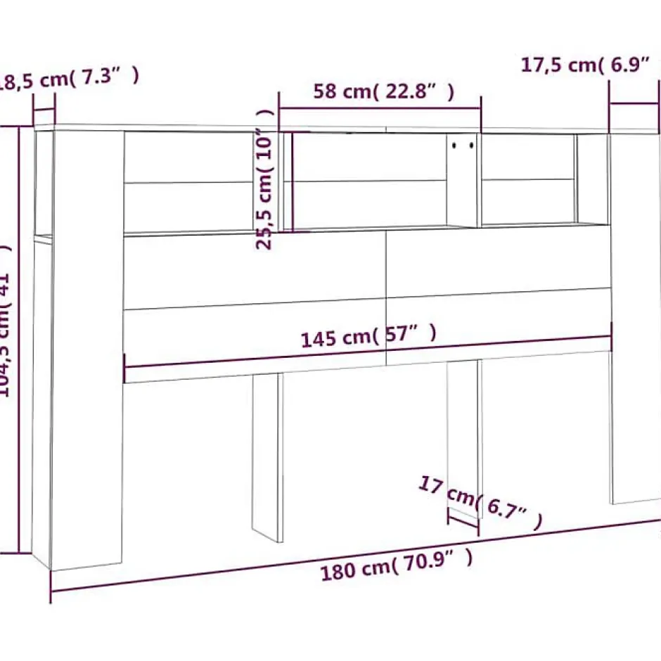 Vidaxl Armoire de tête de lit Blanc 180x18,5x104,5 cm 811943 Clearance