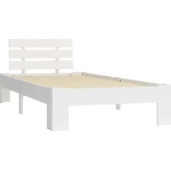 Vidaxl Cadre de lit Blanc Bois de pin massif 90 x 200 cm