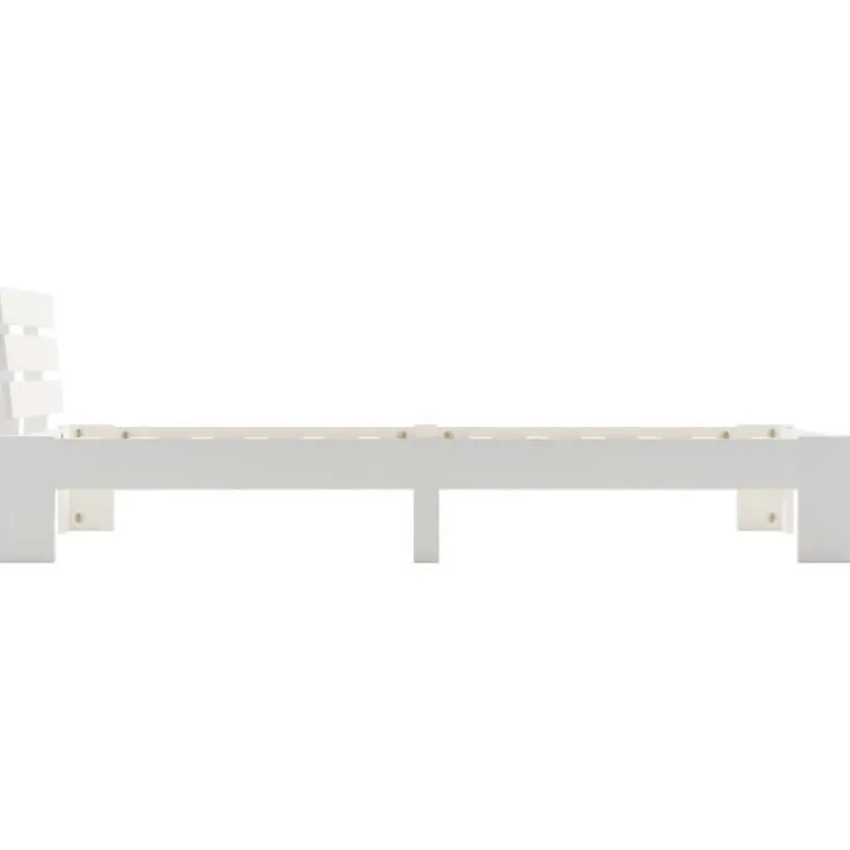 Vidaxl Cadre de lit Blanc Bois de pin massif 90 x 200 cm