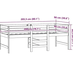 Vidaxl Cadre de lit Blanc 90x200 cm Bois de pin massif 833096 Best