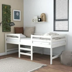 Vidaxl Cadre de lit Blanc 90x200 cm Bois de pin massif 833096 Best