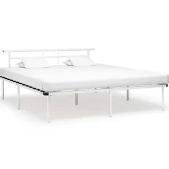 Vidaxl Cadre de lit Blanc Métal 180x200 cm Online