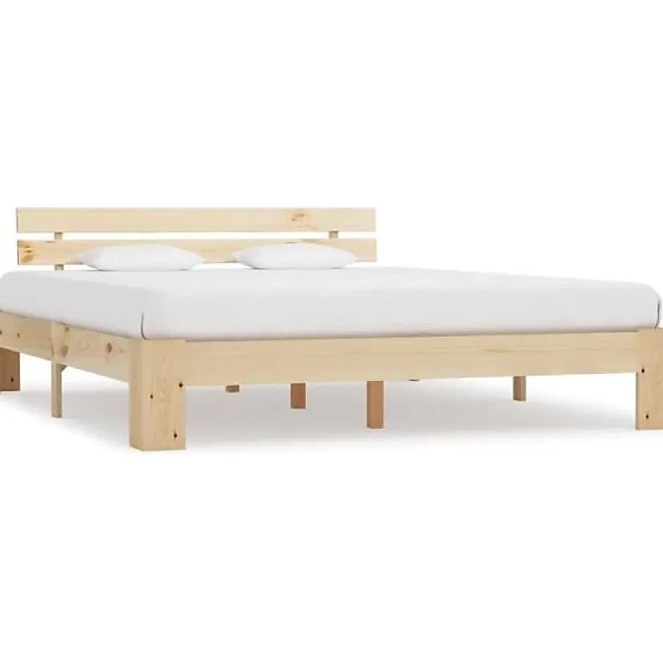 Vidaxl Cadre de lit Bois de pin massif 160 x 200 cm Sale
