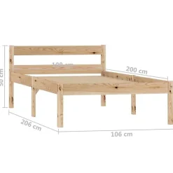Vidaxl Cadre de lit Bois de pin massif 100 x 200 cm New
