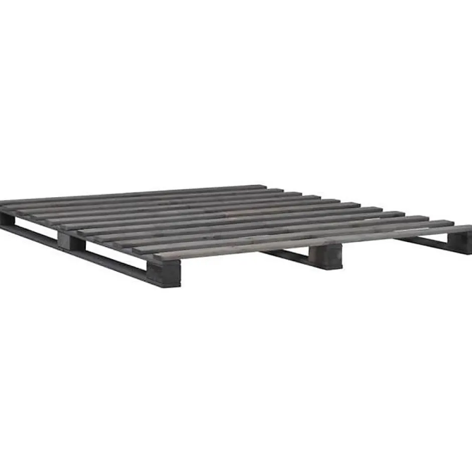 Vidaxl Cadre de lit de palette Gris Bois de pin massif 160 x 200 cm