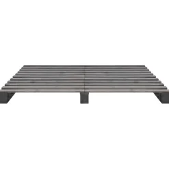 Vidaxl Cadre de lit de palette Gris Bois de pin massif 160 x 200 cm