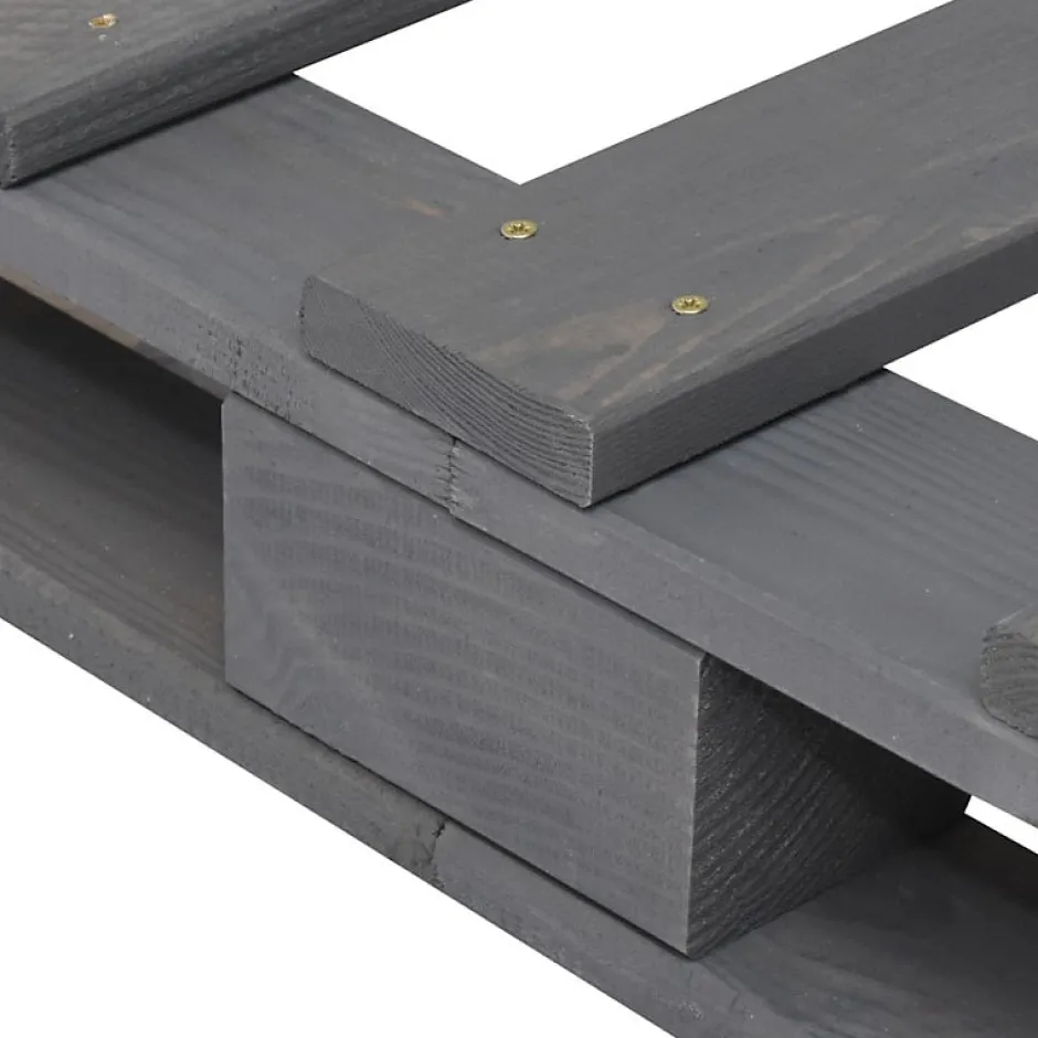 Vidaxl Cadre de lit de palette Gris Bois de pin massif 160 x 200 cm