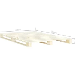 Vidaxl Cadre de lit de palette Bois de pin massif 140 x 200 cm