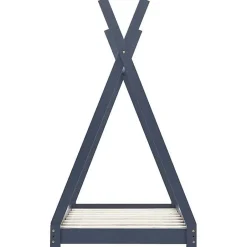 Vidaxl Cadre de lit d'enfant Gris Bois de pin massif 70x140 cm