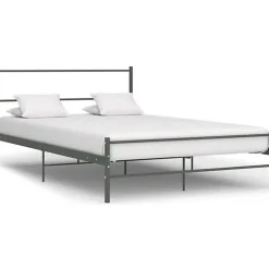 Vidaxl Cadre de lit Gris Métal 160 x 200 cm