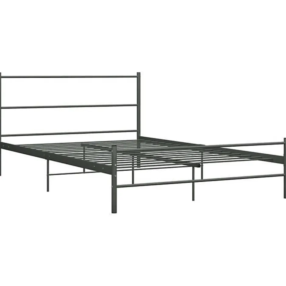 Vidaxl Cadre de lit Gris Métal 160 x 200 cm