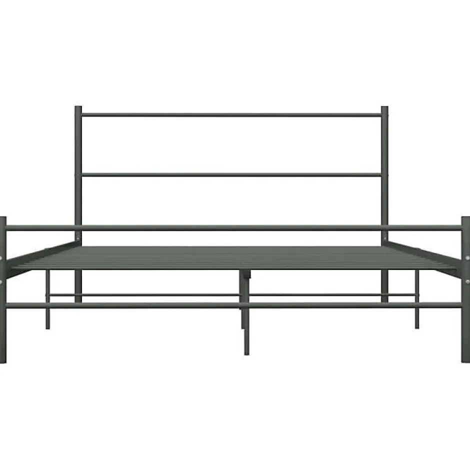 Vidaxl Cadre de lit Gris Métal 160 x 200 cm