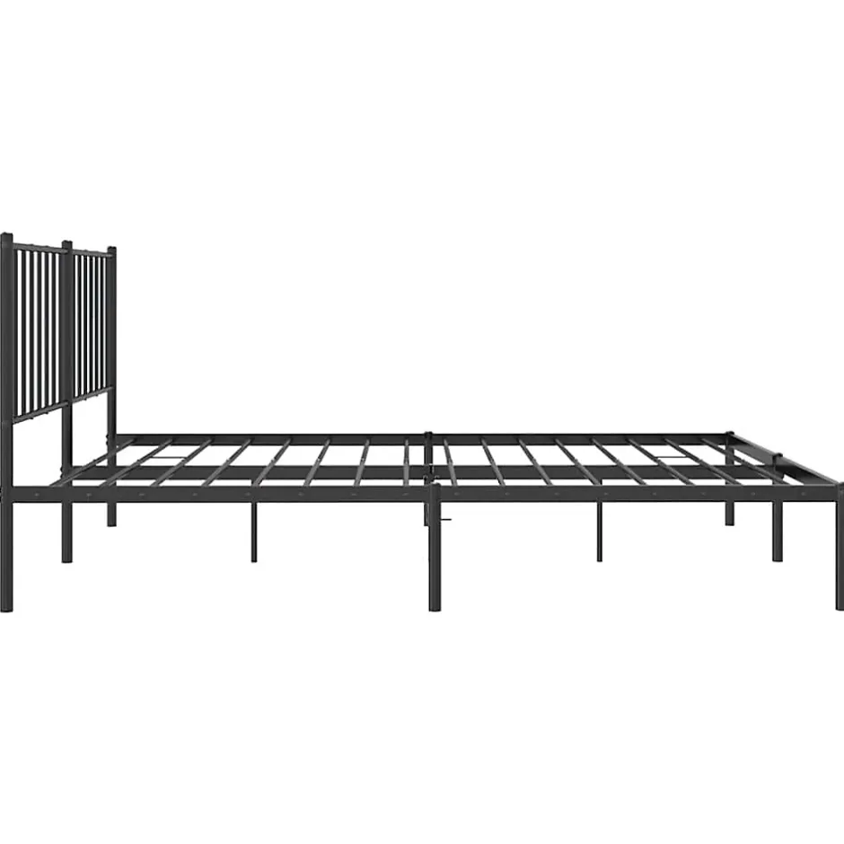 Vidaxl Cadre de lit métal avec tête de lit noir 120x190 cm 350861 Hot