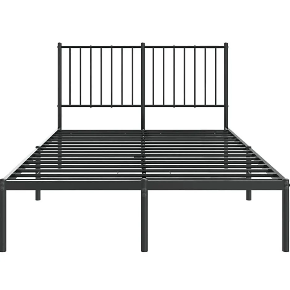 Vidaxl Cadre de lit métal avec tête de lit noir 120x190 cm 350861 Hot