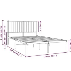 Vidaxl Cadre de lit métal avec tête de lit noir 120x190 cm 350861 Hot