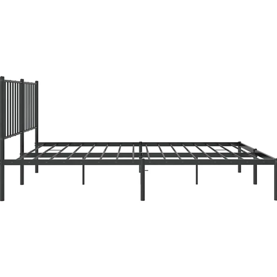 Vidaxl Cadre de lit métal avec tête de lit noir 120x190 cm 350861 Hot