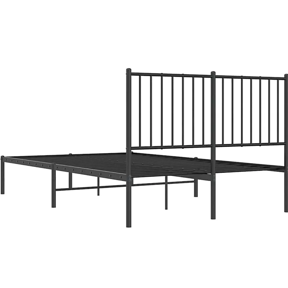 Vidaxl Cadre de lit métal avec tête de lit noir 120x190 cm 350861 Hot