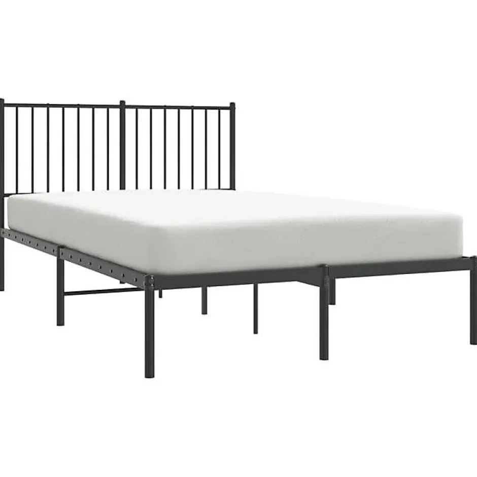 Vidaxl Cadre de lit métal avec tête de lit noir 120x190 cm 350861 Hot