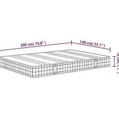 Vidaxl Matelas à ressorts bonnell moyen 140x200 cm 3206379
