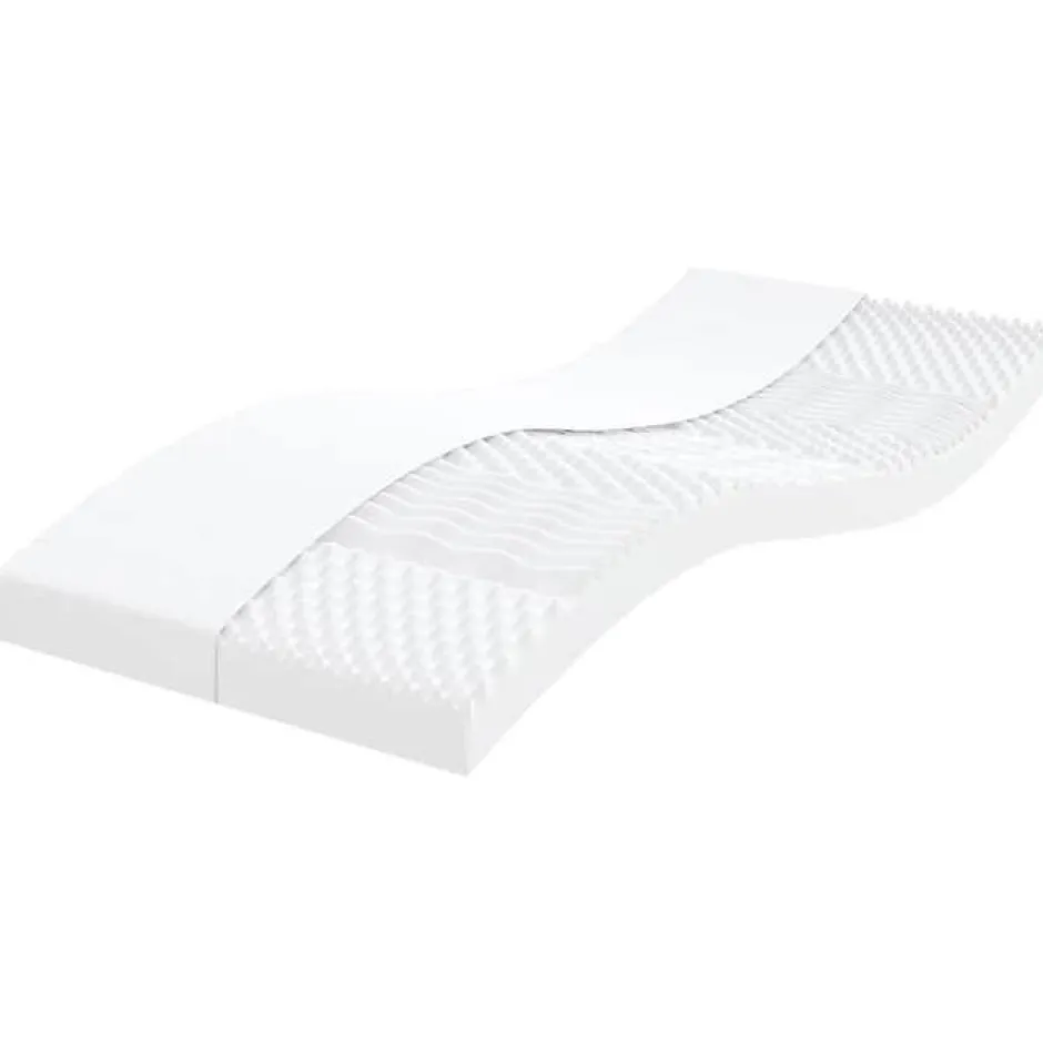 Vidaxl Matelas en mousse blanc 80x200 cm 7 zones dureté 20 ILD,matelas de lit,matelas rafraîchissant,matelas souple,356349 Best