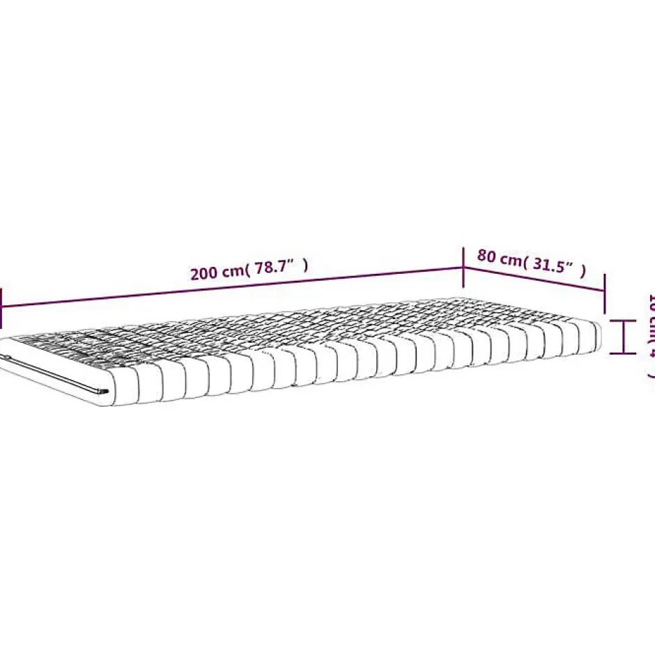 Vidaxl Matelas en mousse blanc 80x200 cm 7 zones dureté 20 ILD,matelas de lit,matelas rafraîchissant,matelas souple,356349 Best