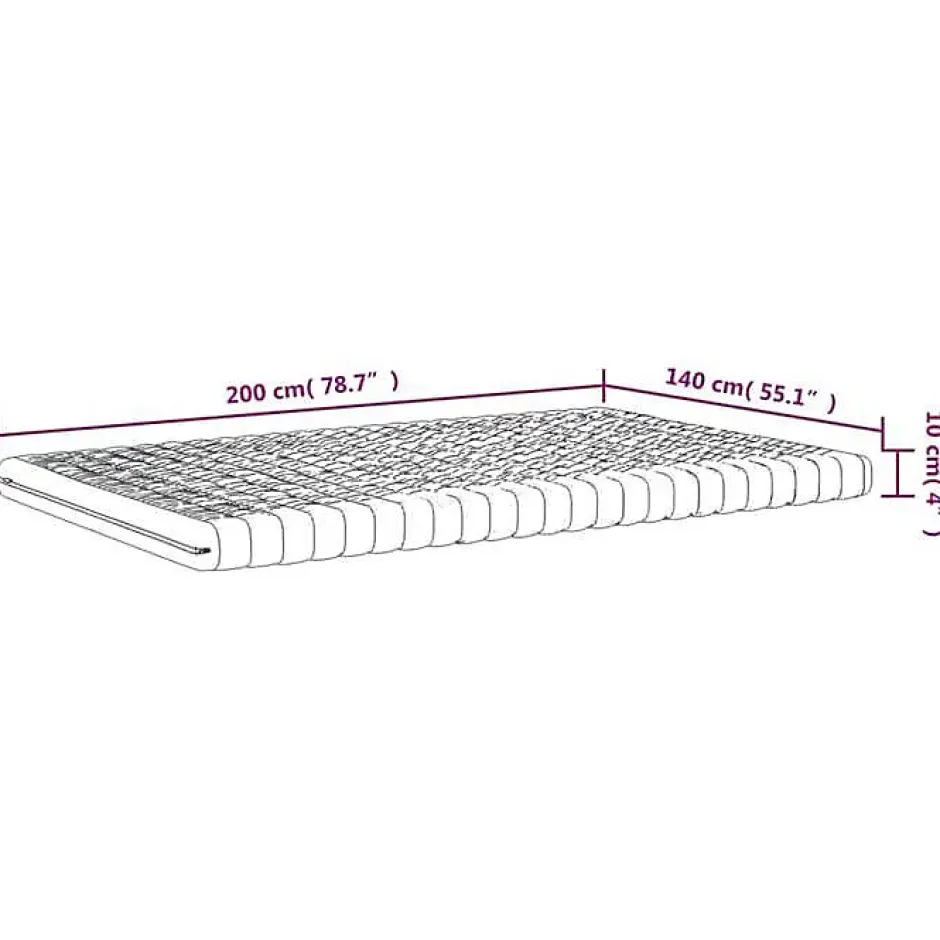 Vidaxl Matelas en mousse blanc 140x200 cm 7 zones dureté 20 ILD,matelas de lit,matelas de lit de jour,matelas en mousse 356356 Online