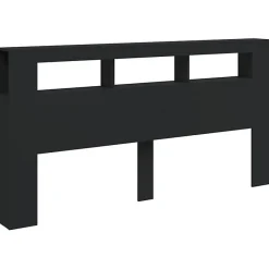 Vidaxl Tête de Lit à LED, Accessoire de Lit, Tête de Cadre de Lit, Meuble de Chambre à Coucher, Noir 200x18,5x103,5 cm Bois 837366 Sale