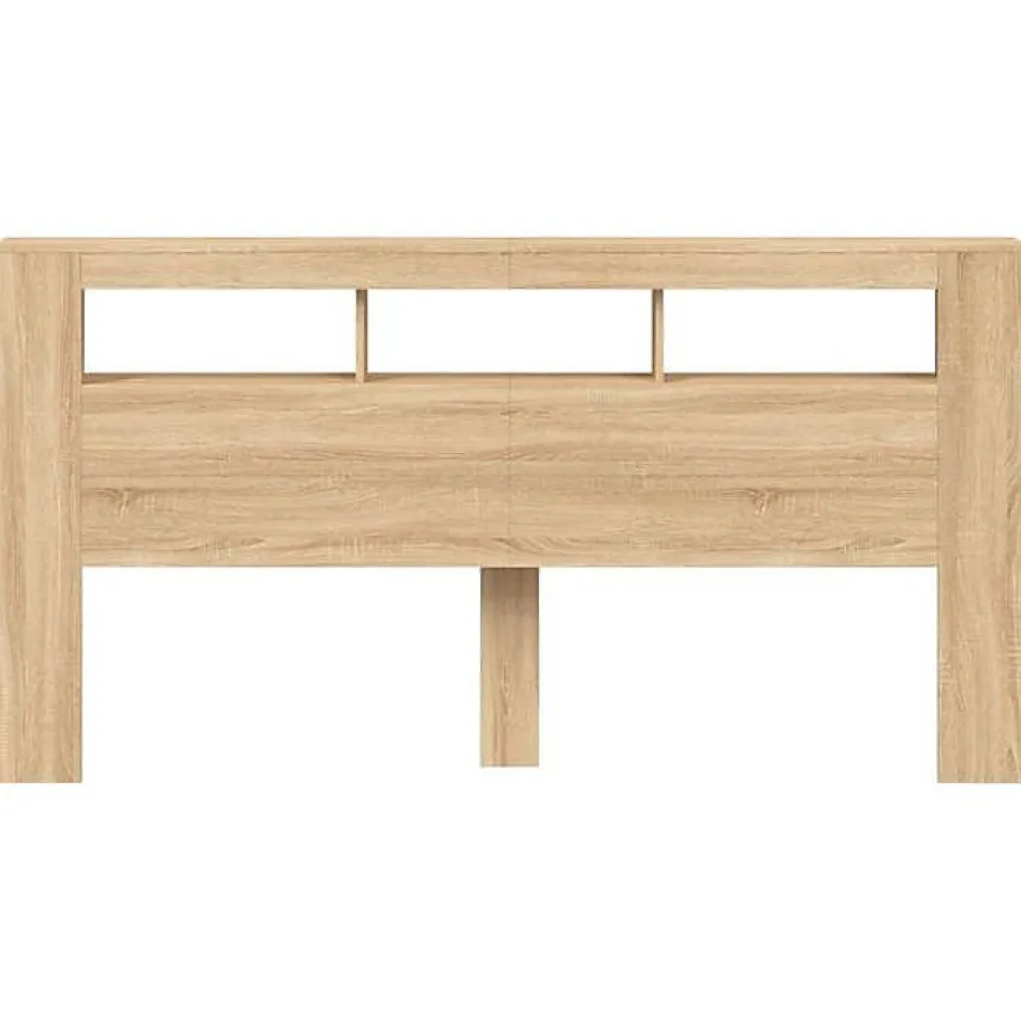 Vidaxl Tête de Lit à LED, Accessoire de Lit, Tête de Cadre de Lit, Meuble de Chambre à Coucher, Chêne Sonoma 837367