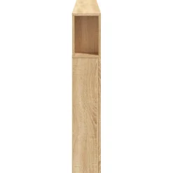 Vidaxl Tête de Lit à LED, Panneau avec Rangement, Accessoire de Lit, Tête de Cadre de Lit Chambre, Chêne Sonoma 837374