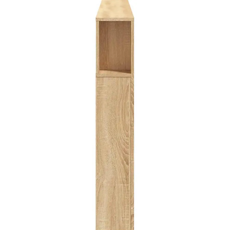 Vidaxl Tête de Lit à LED, Panneau avec Rangement, Accessoire de Lit, Tête de Cadre de Lit Chambre, Chêne Sonoma 837374