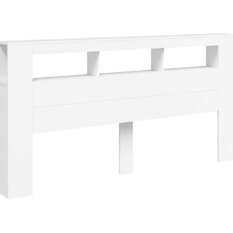 Vidaxl Tête de Lit à LED, Panneau de Lit avec Rangement, Accessoire de Cadre de Lit, Meuble de Chambre à Coucher Maison, 837365