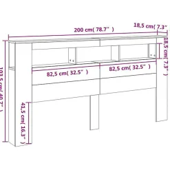 Vidaxl Tête de Lit à LED, Panneau de Lit avec Rangement, Accessoire de Cadre de Lit, Meuble de Chambre à Coucher Maison, 837365