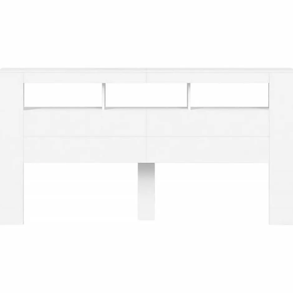 Vidaxl Tête de Lit à LED, Panneau de Lit avec Rangement, Accessoire de Cadre de Lit, Meuble de Chambre à Coucher Maison, 837365