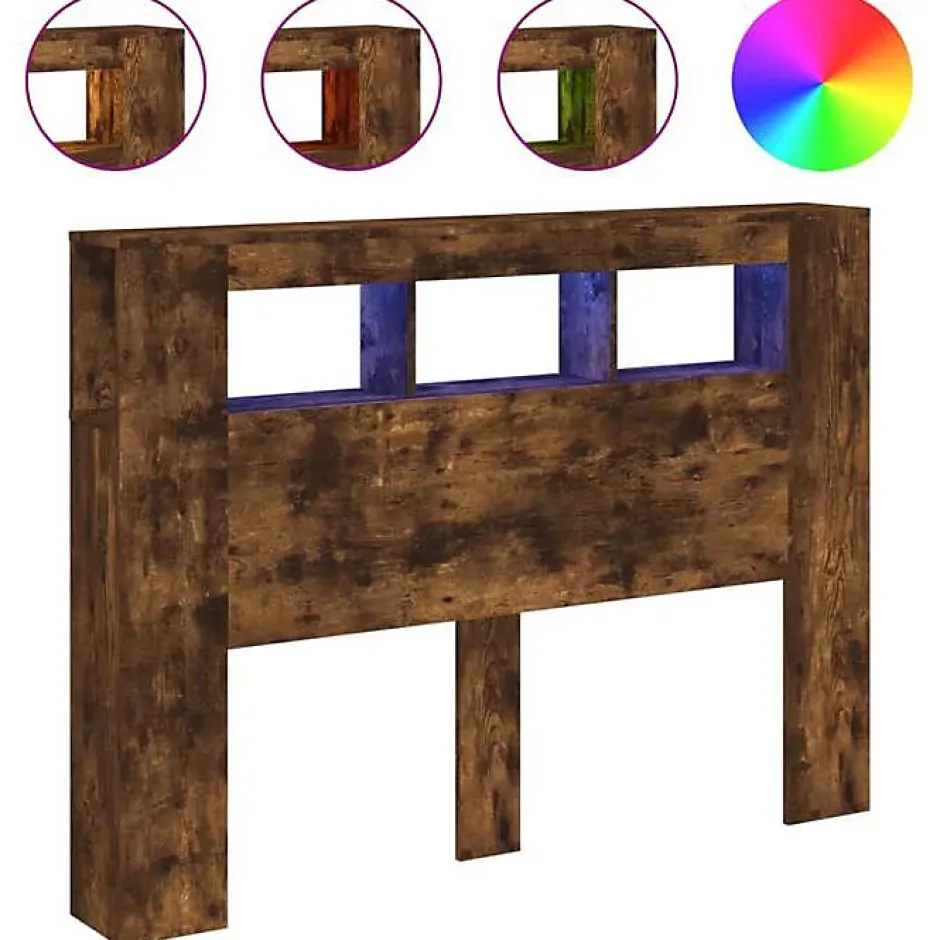 Vidaxl Tête de Lit à LED, Tête de Cadre de Lit, Accessoire de Lit Double, Meuble de Chambre à Coucher Maison Intérieur, 837348 Online