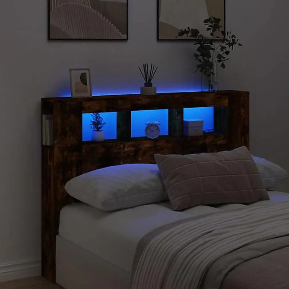 Vidaxl Tête de Lit à LED, Tête de Cadre de Lit, Accessoire de Lit Double, Meuble de Chambre à Coucher Maison Intérieur, 837348 Online