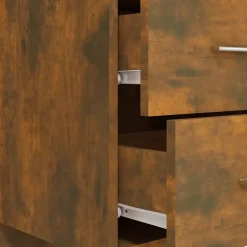 Vidaxl Tête de lit avec armoires Chêne fumé Bois d'ingénierie 3115761 Discount