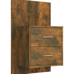 Vidaxl Tête de lit avec armoires Chêne fumé Bois d'ingénierie 3115761 Discount