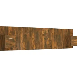 Vidaxl Tête de lit avec armoires Chêne fumé Bois d'ingénierie 3115761 Discount