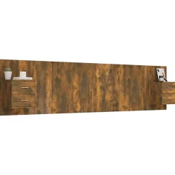 Vidaxl Tête de lit avec armoires Chêne fumé Bois d'ingénierie 3115761 Discount