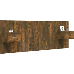 Vidaxl Tête de lit avec armoires Chêne fumé Bois d'ingénierie 3115681