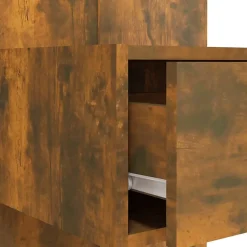 Vidaxl Tête de lit avec armoires Chêne fumé Bois d'ingénierie 3115681