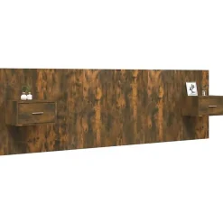 Vidaxl Tête de lit avec armoires Chêne fumé Bois d'ingénierie 3115705 Hot