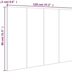 Vidaxl Tête de lit Blanc 120x1,5x80 cm Bois d'ingénierie 811025