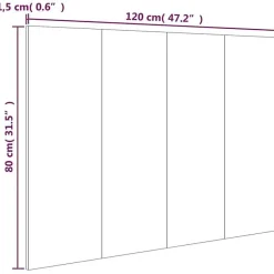 Vidaxl Tête de lit Blanc 120x1,5x80 cm Bois d'ingénierie 811025