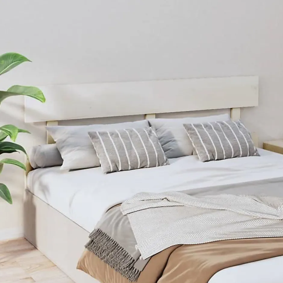 Vidaxl Tête de lit Blanc 164x3x81 cm Bois massif de pin 819081 New