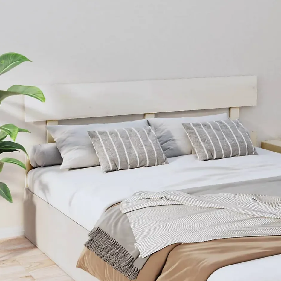 Vidaxl Tête de lit Blanc 164x3x81 cm Bois massif de pin 819081 New