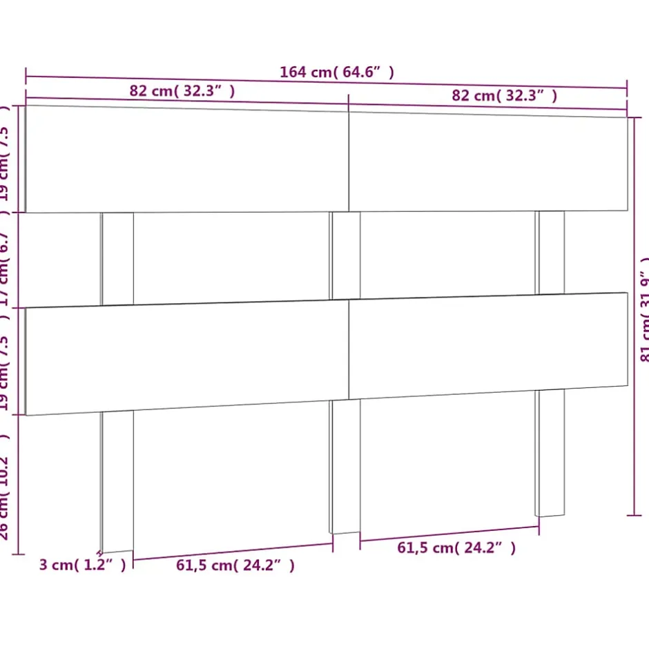 Vidaxl Tête de lit Blanc 164x3x81 cm Bois massif de pin 819081 New